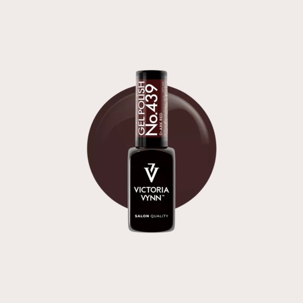 Esmalte gel rojo oscuro 439 d-Ark Red de la colección Ladies Love Red con acabado brillante profesional.