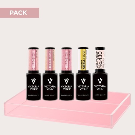 Pack promocional HELLO BASE 3+2 Victoria Vynn con Mega Base Cold Pink y Gel Polish gratis