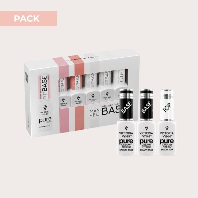 Pack Pure Vegan Mani Pedi Base 5+3 GRATIS con bases híbridas para manicura y pedicura Victoria Vynn