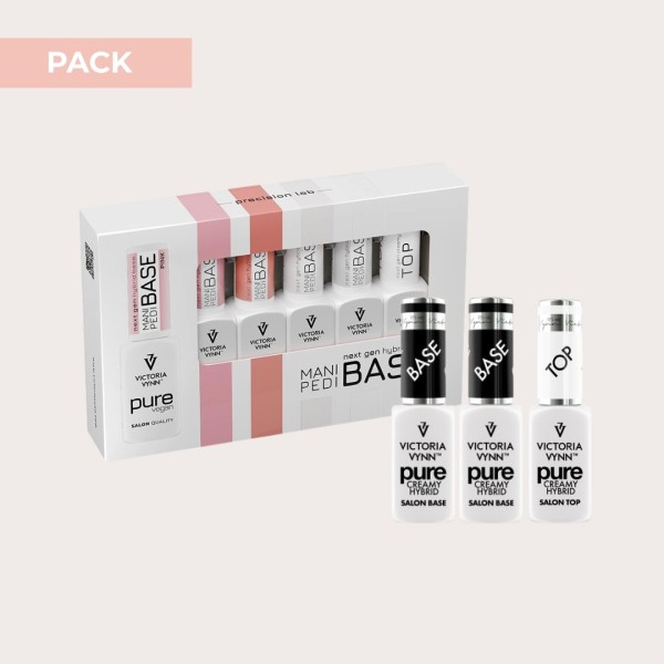 Pack Pure Vegan Mani Pedi Base 5+3 GRATIS con bases híbridas para manicura y pedicura Victoria Vynn