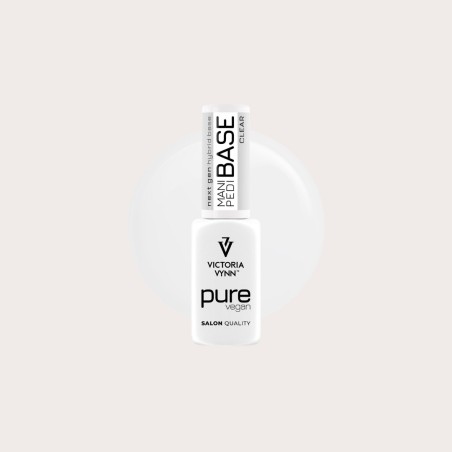 Pure Vegan Mani Pedi Base Clear 8 ml | Base Híbrida Transparente
