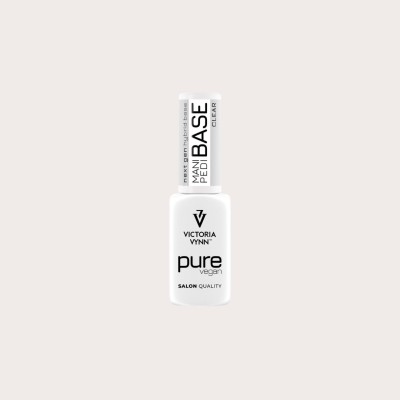 Pure Vegan Mani Pedi Base Clear 8 ml base híbrida transparente para manicura y pedicura Victoria Vynn