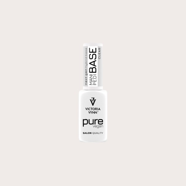 Pure Vegan Mani Pedi Base Clear 8 ml base híbrida transparente para manicura y pedicura Victoria Vynn