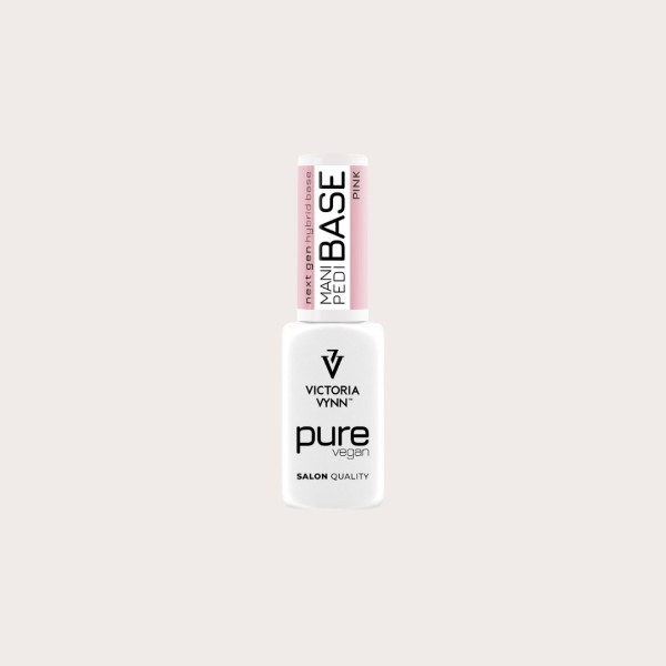Pure Vegan Mani Pedi Base Pink 8 ml base híbrida rosa para manicura y pedicura Victoria Vynn