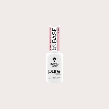 Pure Vegan Mani Pedi Base Pink 8 ml base híbrida rosa para manicura y pedicura Victoria Vynn