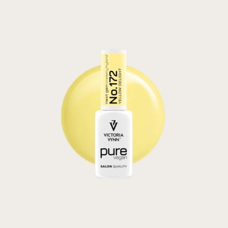  Botella Pure Vegan Creamy Hybrid 172 Yellow Delight esmalte semipermanente vegano HEMA Free