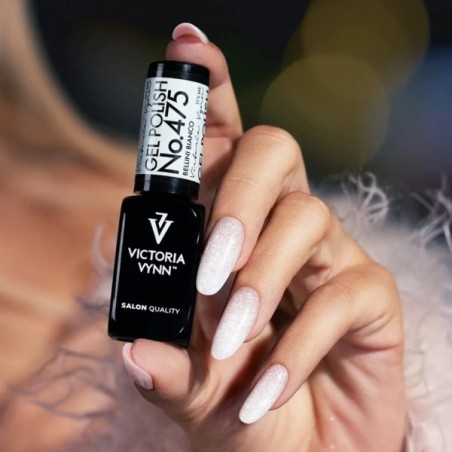  Gel Polish 475 Bellini Bianco manicura semipermanente blanca con shimmer