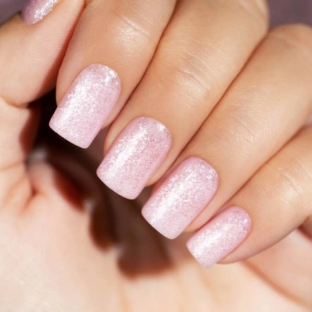  Gel Polish 477 Pink a'Colada manicura semipermanente rosa con brillo y foil plateado