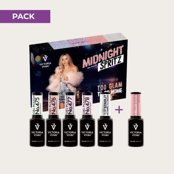 Pack Midnight Spritz Victoria Vynn con 4 Gel Polish y Top Starlit Silver No Wipe