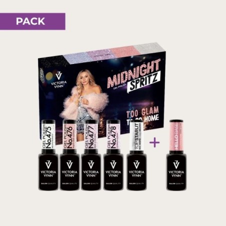 Pack Midnight Spritz Victoria Vynn con 4 Gel Polish y Top Starlit Silver No Wipe