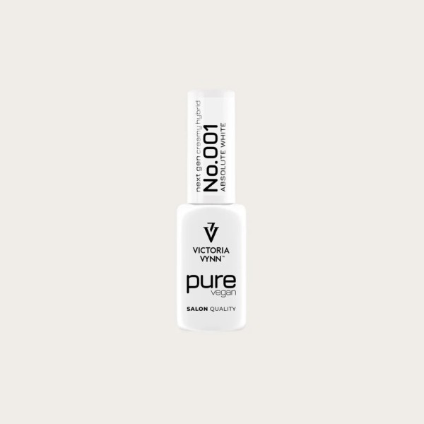 Pure Vegan Creamy Hybrid 001 Absolute White esmalte híbrido vegano blanco