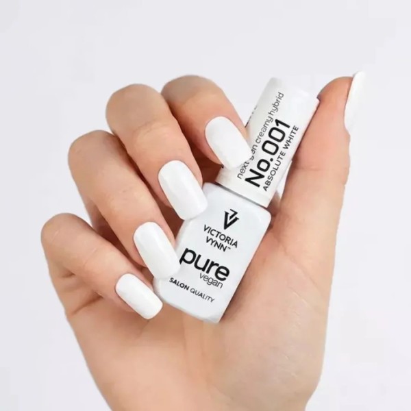 Pure Vegan Creamy Hybrid 001 Absolute White manicura blanca con acabado profesional
