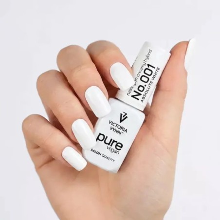 Pure Vegan Creamy Hybrid 001 Absolute White manicura blanca con acabado profesional