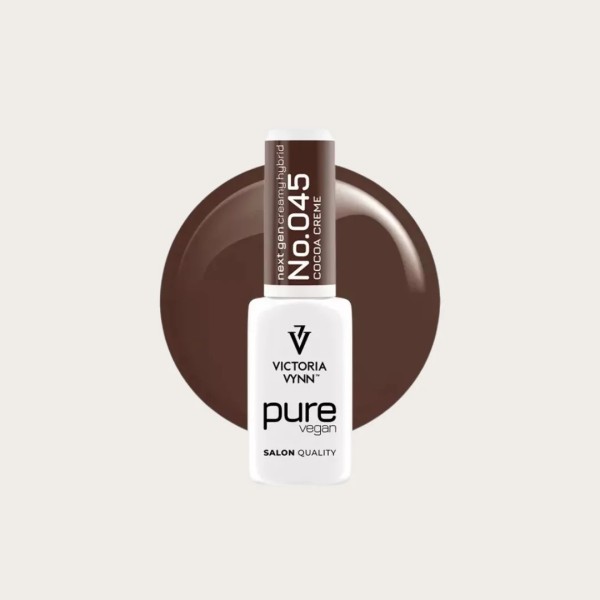 Pure Vegan Creamy Hybrid 045 Cocoa Creme esmalte híbrido vegano marrón Victoria Vynn