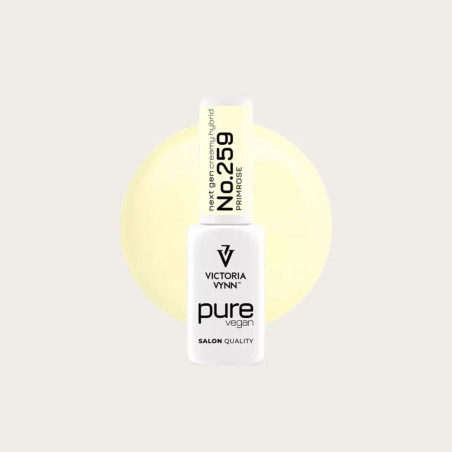 Pure Vegan Creamy Hybrid 259 Primrose esmalte amarillo con swatch de color