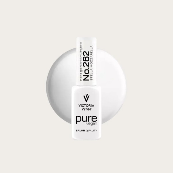 Pure Vegan Creamy Hybrid 262 Stella Mozzarella esmalte blanco con swatch de color