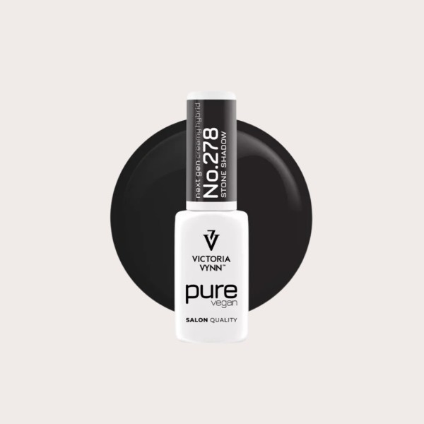 Pure Vegan Creamy Hybrid 278 Stone Shadow esmalte híbrido vegano gris oscuro