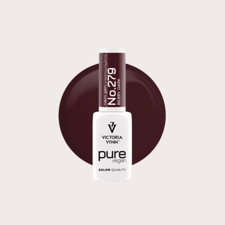 Pure Vegan Creamy Hybrid 279 Berry Dark esmalte híbrido vegano burdeos