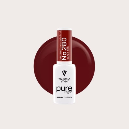 Pure Vegan Creamy Hybrid 280 Maple Red esmalte híbrido vegano rojo intenso