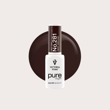 Pure Vegan Creamy Hybrid 281 Deep Ground esmalte híbrido vegano marrón oscuro