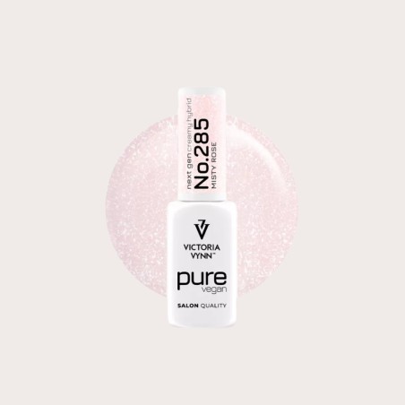 Pure Vegan Creamy Hybrid 285 Misty Rose esmalte híbrido vegano rosa con brillo