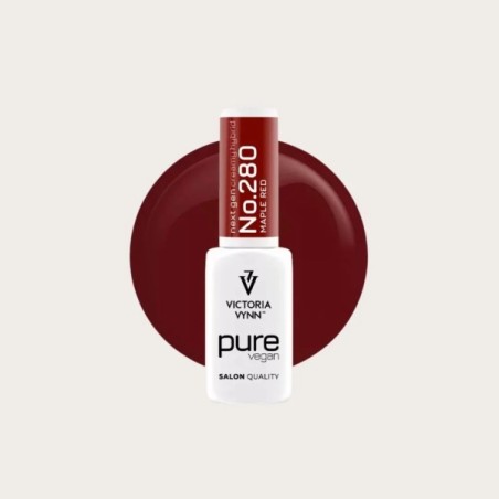  Pure Vegan Creamy Hybrid 280 Maple Red Victoria Vynn con muestra de color rojo intenso