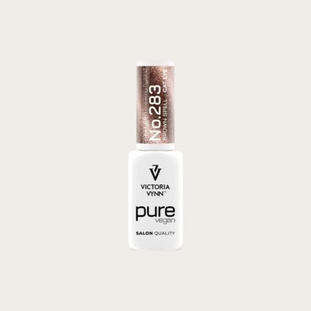 Pure Vegan Creamy Hybrid 283 Cat Eye Brown Spell esmalte híbrido marrón con efecto cat eye