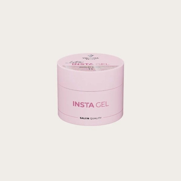  gel constructor rosa claro con partículas doradas