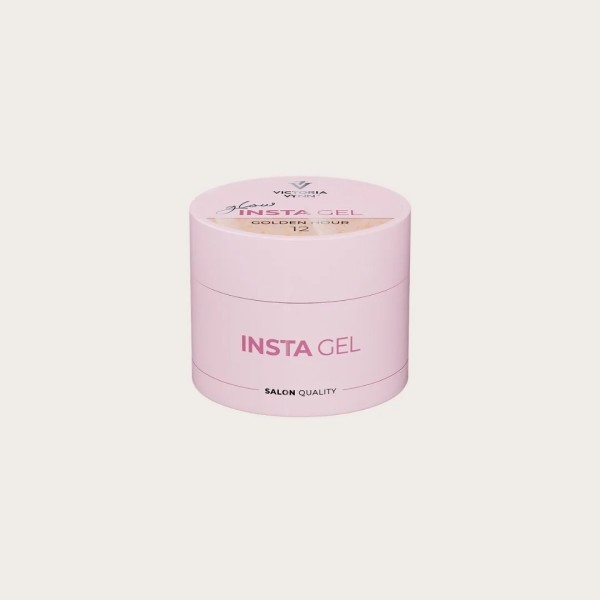  gel constructor rosa claro con partículas doradas