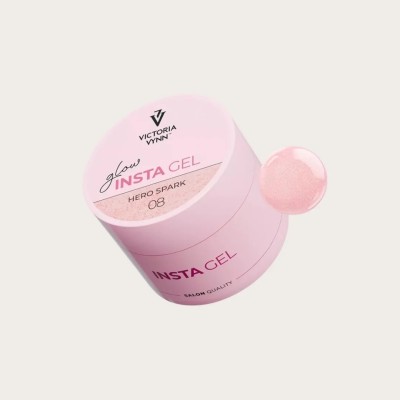 Victoria Vynn Insta Gel Hero Spark 08, gel constructor rosa con partículas de brillo