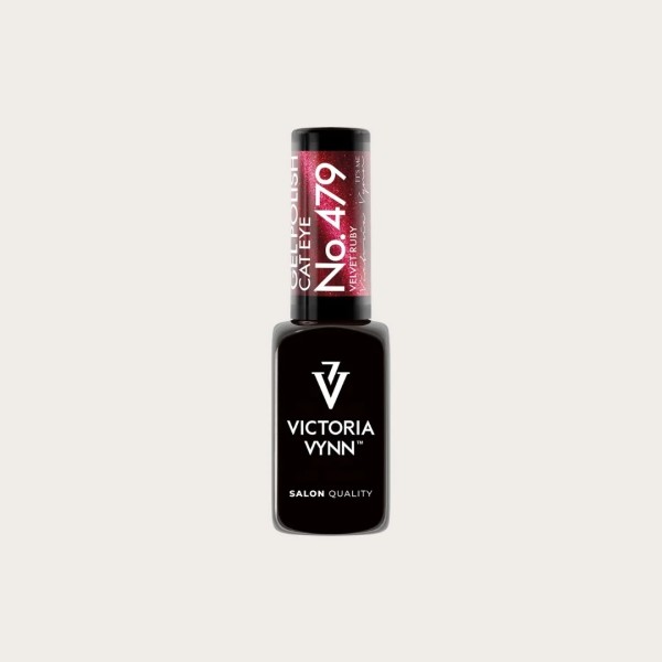 Gel Polish 479 Cat Eye Velvet Ruby esmalte semipermanente rojo rubí con efecto magnético de Victoria Vynn