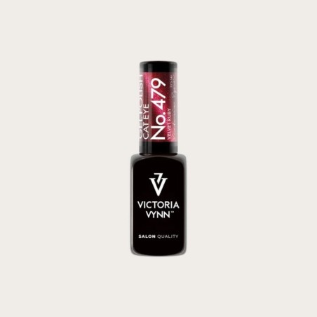 Gel Polish 479 Cat Eye Velvet Ruby esmalte semipermanente rojo rubí con efecto magnético de Victoria Vynn