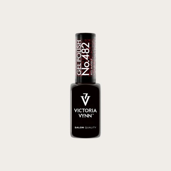 Gel Polish 482 Red Marble esmalte semipermanente rojo con partículas brillantes de Victoria Vynn