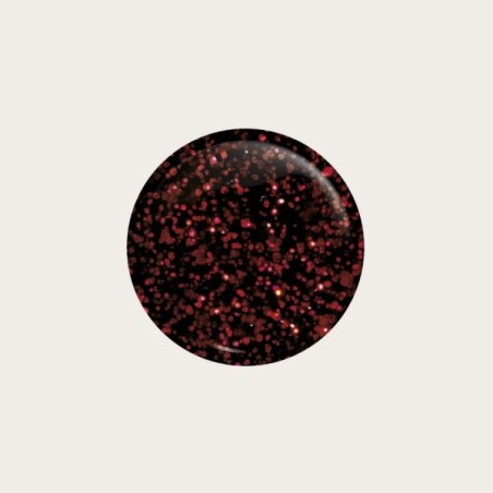  Gel Polish 482 Red Marble muestra del tono rojo intenso con partículas de brillo multidimensional