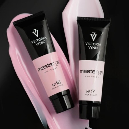 Victoria Vynn Master Gel 16 Pink Shake y Master Gel 17 Milk Shake, geles acrílicos rosas y blanco lechoso.