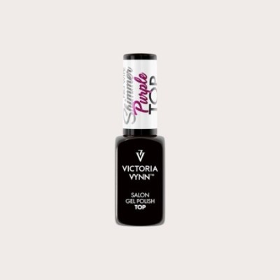 Gel Polish Top No Wipe Shimmer Purple 8ml